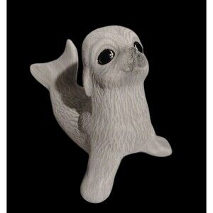 Ceramic Baby Seal Figurine Hobbyist Piece Small Signed Endangered Animal